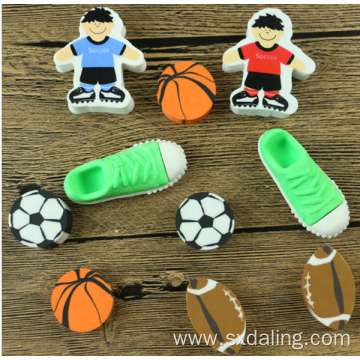 Blue Football Printing Erasers For Students